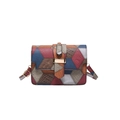 Chic multi-color geometric patchwork crossbody bag with premium crocodile texture - Multicolor Patchwork