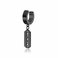 Gothic industrial punk black clip earring featuring a polished metal razor blade pendant - Blade / Ear Clip (Non-Pierced) / Black