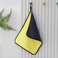 Thickened double-sided microfiber towel in yellow and grey with convenient hanging loop - 25*25cm (400gsm) / Yellow