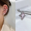 Pink zircon stainless steel ear piercing set with leaf and marquise cluster designs - EGD30 Pink Marquise Gem