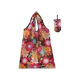Foldable polyester shopping bag featuring colorful floral pattern with matching storage pouch - 16kg / 38*58cm / Dark Floral (XC-35)