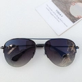 Lunettes aviateur classiques avec monture en métal noir et verres dégradés violets - Monture Noire Double Gris