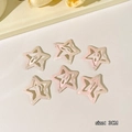 Set of 6 glittery pink 3cm star-shaped BB hair clips for girls' styling - Glittery Star (4#) / 6-Piece Set / Glitter Light Pink