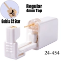 Einweg-Ohrlochpistole mit 4mm goldenem Sternstecker aus 316L Edelstahl mit CZ-Stein - Gold 4mm Zirkonia Stern