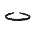 Braided black beaded headband with fabric ends for a secure non-slip hair styling grip - 124 Beaded-Black