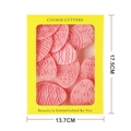 Set tagliabiscotti 3D uovo di Pasqua in plastica rosa in scatola gialla - Stile Uovo di Pasqua (104)