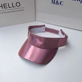 Rosa holografische Laser-Lackleder-Sonnenblende mit verstellbarem Klettverschluss - Verstellbar / Rosa