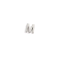Close-up of a 3D silver vintage stainless steel letter M pendant for DIY jewelry - Letter M Silver Color