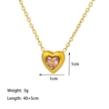 Elegant 18k gold plated heart necklace with pink zircon stone and size dimensions - [XKN6172] Pink Zircon Heart Necklace Gold