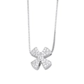 Silver letter X necklace pendant with white zircon stones on a thin box chain - Letter X / Silver