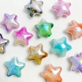 Colorful star-shaped beads with UV gradient plating and iridescent finish for DIY crafts - Multicolor