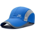 Gorra deportiva azul de secado rápido con malla transpirable y logo Sport impreso - Ajustable / Azul Real
