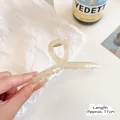 Large cream acrylic shark hair claw clip in minimalist matte finish, 11cm length - 11cm / Off White