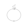 Elegante bracciale quadrifoglio in argento sterling S925 con zirconi scintillanti - Platino