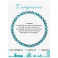 Détail du bracelet en perles de turquoise avec séparateurs dorés sur carte cadeau - Bracelet de Turquoise