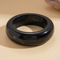 Minimalist resin geometric bangle featuring elegant black marble patterns and high polish - Black Marble Pattern