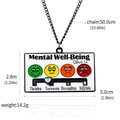 Rainbow emotion metal necklace pendant showing various mental well-being status levels - Mental Well-Being Check In Necklace