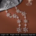 One-meter clear acrylic snowflake beaded chain for Christmas tree and wedding decoration - Style 3