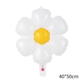 White daisy foil balloon with yellow center for floral party decorations, 40x50cm size - 18 Inch 6-Petal Daisy