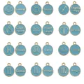 Set of 12 blue zodiac constellation charms with golden borders for DIY jewelry - Blue