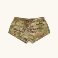 Outdoor camouflage cargo shorts with drawstring elastic waist and side split detail - Forest Camo