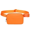 Waterproof nylon crossbody sports waist bag in bright orange with adjustable strap - Orange