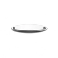 Ciondolo ovale lucido in acciaio inossidabile argento con due fori per gioielli DIY - 6x25mm / Color Acciaio