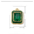 Detalle del colgante rectangular de circón verde con medidas de 17 mm x 12 mm - YE779-1-Rectángulo Circonita Verde