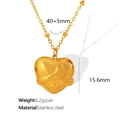 Golden stainless steel necklace featuring a 3D heart hug pendant and a 45cm chain - Gold