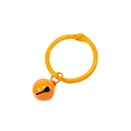 Anneau porte-clés DIY et clochette assortie en métal peint orange vif brillant - Orange
