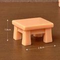 Miniatura mesa cuadrada de resina rosa claro para casa de muñecas, talla 2.8x1.8cm - No.3 Mesa cuadrada