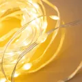 Guirnalda de luces LED blanco cálido con cable transparente para decoración de Navidad - Luz 300L Blanco Cálido (Adaptador UE)