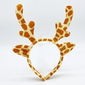 Cute giraffe headband with plush antlers and ears for women, vibrant animal print design - Patterned Antlers