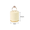 Beige velvet ring display stand with gold metal trim for jewelry photography - Small / Beige