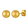 Orecchini a sfera minimalisti in acciaio inossidabile dorato con finitura testurizzata - 8mm Satinato / Oro