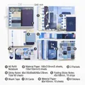Blue vintage stationery gift set including notebook and patterned scrapbooking papers - Wind Chasing Clouds