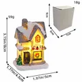 Luminous resin Christmas cafe house miniature with LED light and battery included - Multicolor Glowing Small House Style B (DD2-31)