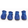 Blue mesh breathable dog shoes with anti-slip soles for summer walking and running - S / Blue