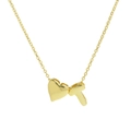 Minimalist 18K gold plated brass necklace with a heart pendant and capital letter T - Necklace - Letter T
