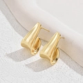 Boucles d'oreilles géométriques dorées en U avec finition satinée mate élégante - Style en Forme de C Goutte d'Eau Courbe (EH4461-7)