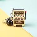 Creative lucky slot machine keychain in shiny gold finish with black bell and lobster clasp - Gold + Lobster Clasp + Black Bell / 1000 Minimum Order
