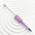 Creative purple DIY beadable pen with lavender crystals and sparkling rhinestone accents - Light Lavender