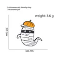 Cute mummy ghost enamel pin with baseball cap, made of durable eco-friendly alloy - Mummy Ghost (CC2223)