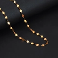 18k gold plated titanium steel O-chain necklace with flat oval link design for women - Lips Chain / Rose Gold