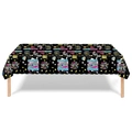Mantel de fiesta disco negro con motivos de radio retro de los 80 y colores neón - Retro de los 80 / 130*220cm