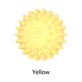Yellow TPR pet chew ball with spike texture and paw print design for dog dental care - M / Yellow