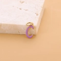 Golden titanium steel letter C pendant with purple enamel finish for DIY jewelry - Enamel Letter-C