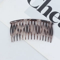Tortoiseshell patterned 15-tooth curved hair comb clip in brown resin for women - 15 Teeth Fine Round Head / White Leopard Print