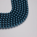 Lustrous peacock blue Tahitian style round shell pearl necklace with high gloss finish - Navy Blue 10mm/40cm