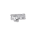 Enamel brooch with Trust Me I'm a Doctor almost text in black and white finish - TRUST ME I'M A DOCTOR